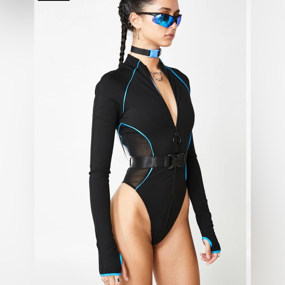 POSTER GIRL black long sleeve bodysuit‎